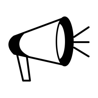 Megafon düz satırı simgesi