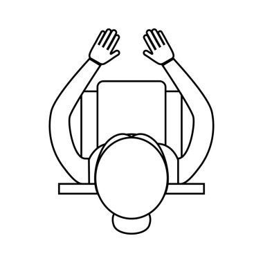 iş kişi oturup çalışma