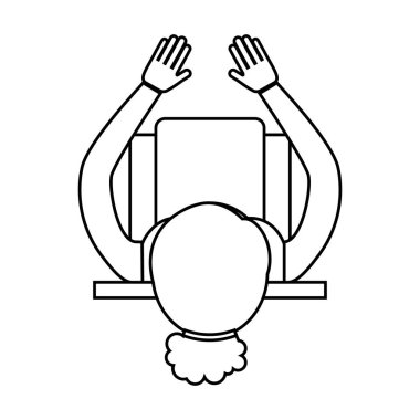 iş kişi oturup çalışma