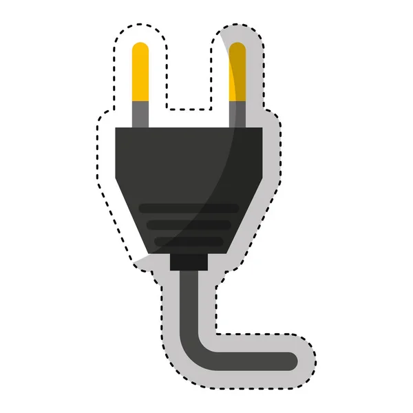 Cable de cable icono de enchufe de energía — Archivo Imágenes Vectoriales