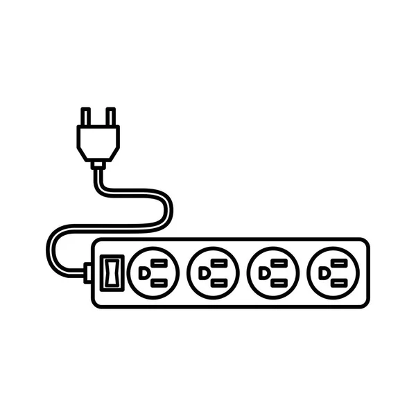 Ícone isolado de energia multi soquete — Vetor de Stock