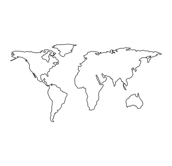 Mapa del mundo geografía icono — Vector de stock