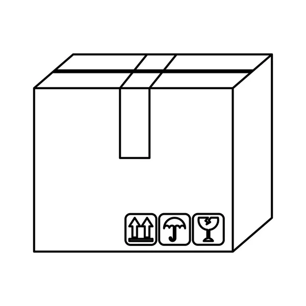 Caja de cartón contenedor aislado icono — Vector de stock