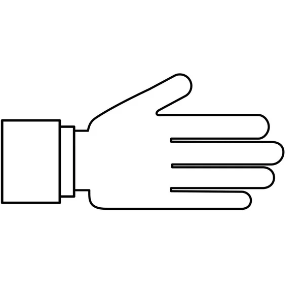 Mão humana até ícone isolado —  Vetores de Stock