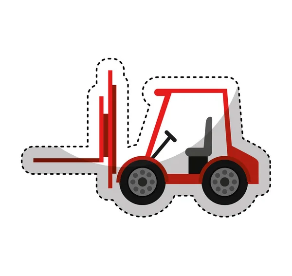 Forklift vehicle isolated icon — Stock Vector