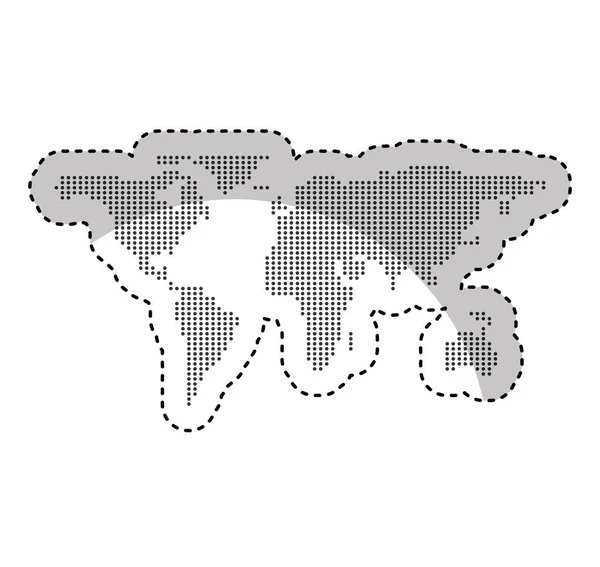 Mapa del mundo geografía icono — Vector de stock