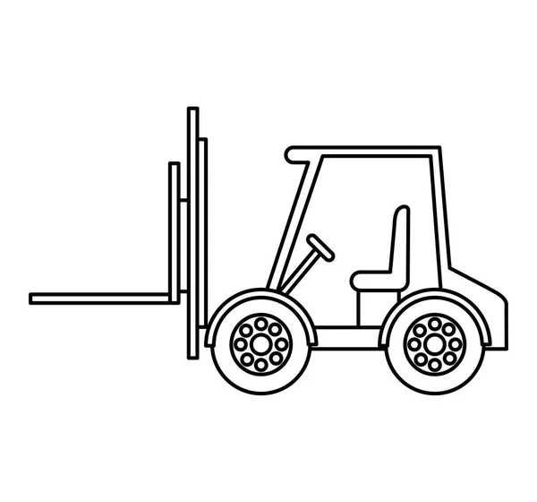 Heftruck voertuig geïsoleerde pictogram — Stockvector