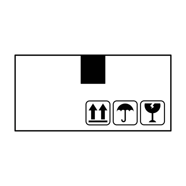 Ikona na białym tle pojemnik karton pola — Wektor stockowy