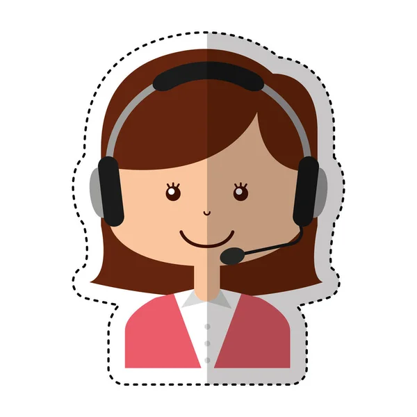 Agente de call center avatar —  Vetores de Stock