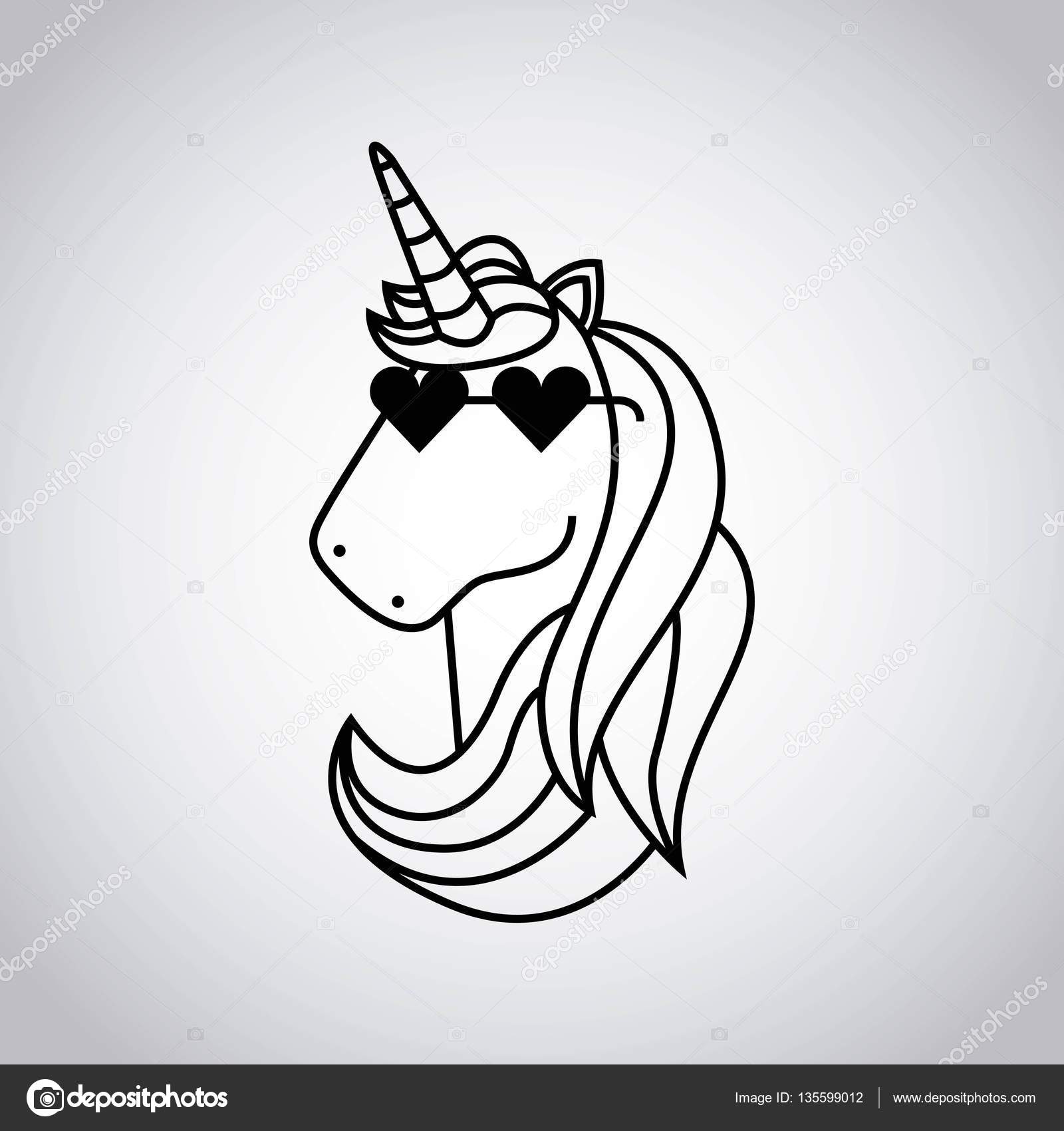 Drawing Cute Unicorn Icon Stock Vector C Yupiramos 135599012