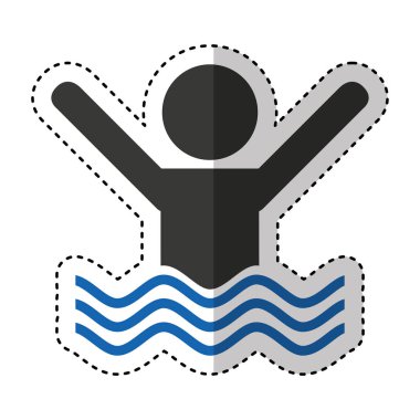 kişi izole simgesi Yüzme