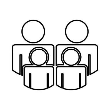 Aile siluet izole simgesi