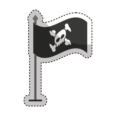 Hacker kafatası uyarı izole simgesi