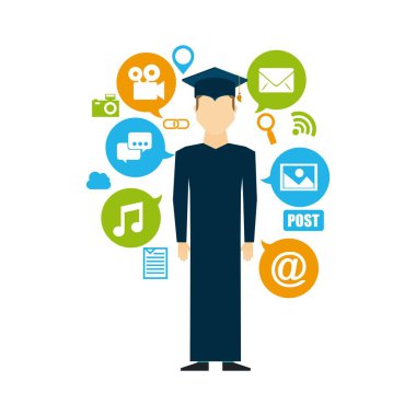 Eğitim düz Icons set