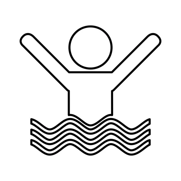 游泳的人孤立的图标 — 图库矢量图片