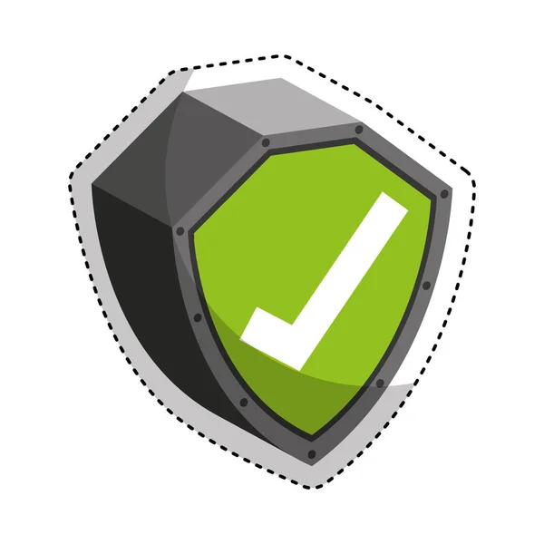 Escudo de seguridad aislado icono — Vector de stock