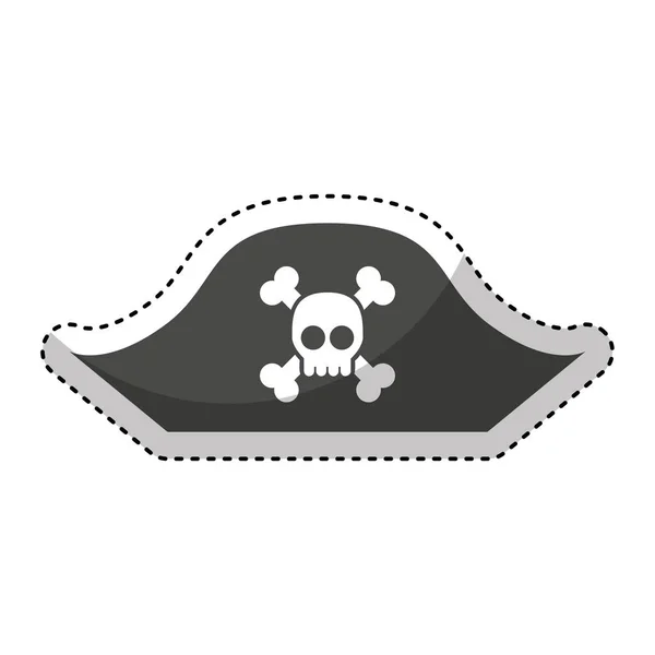 Icona isolata di allarme cranio hacker — Vettoriale Stock