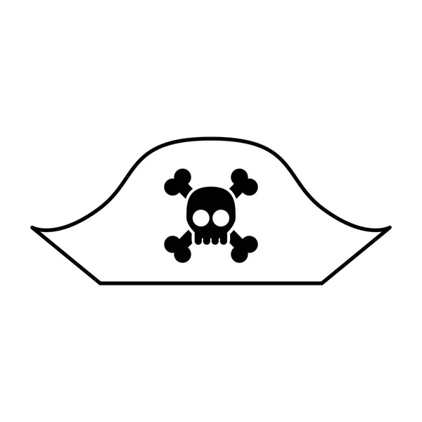 Crâne de pirate alerte icône isolée — Image vectorielle