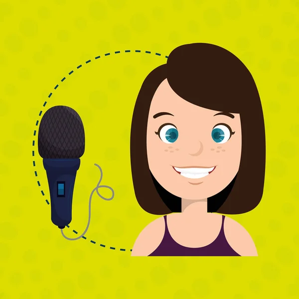 Mujer micrófono audio hablar — Archivo Imágenes Vectoriales