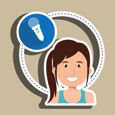 kadın mikrofon ses konuşmak