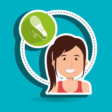 kadın mikrofon ses konuşmak