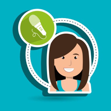 kadın mikrofon ses konuşmak