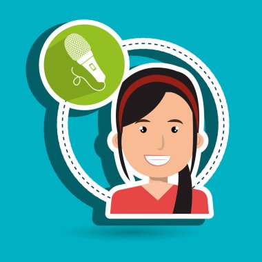 kadın mikrofon ses konuşmak