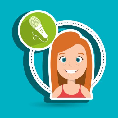 kadın mikrofon ses konuşmak