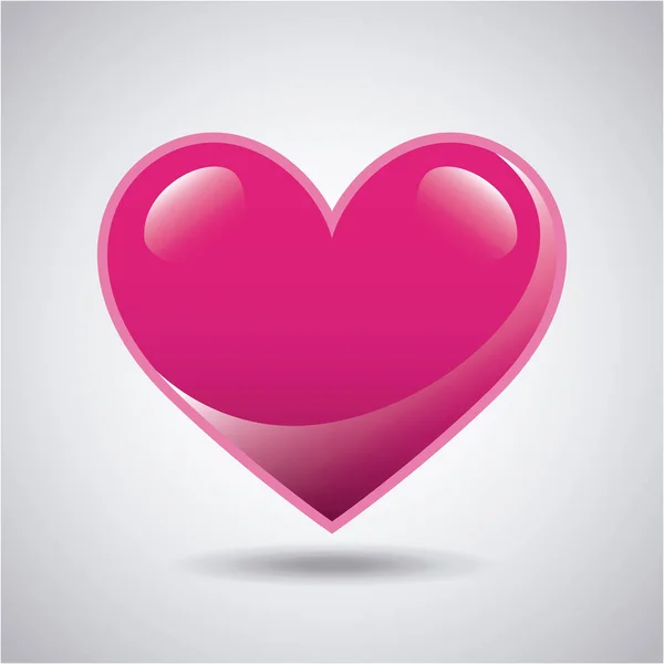 Ícone de coração rosa —  Vetores de Stock