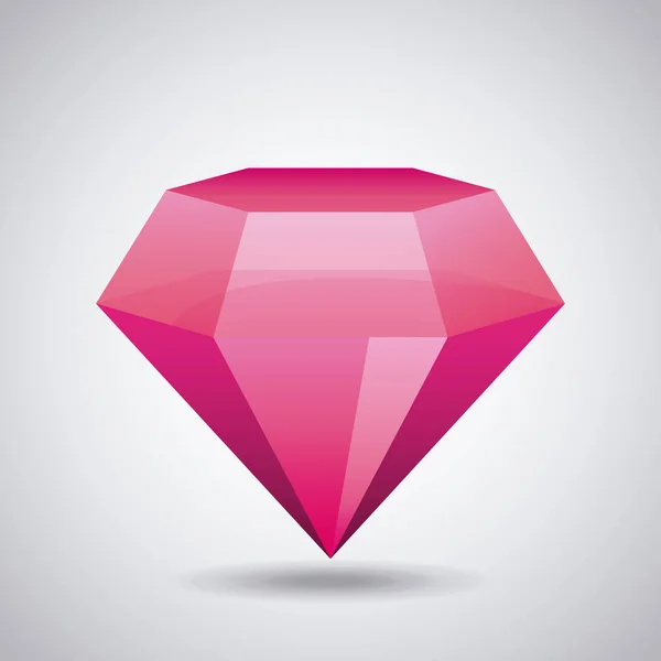 Icono de diamante rosa — Vector de stock