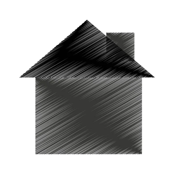 Silueta de la casa icono aislado — Vector de stock