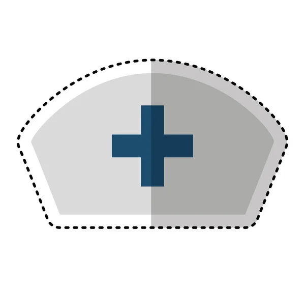 Nurse hat uniform isolated icon — Stock Vector