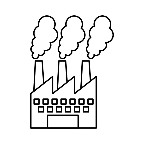 Factory plant isolated icon — Stock Vector