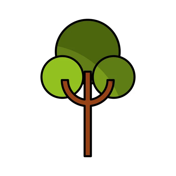 Silueta de planta de árbol aislado icono — Vector de stock