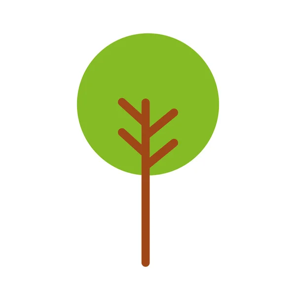 Silueta de planta de árbol aislado icono — Vector de stock