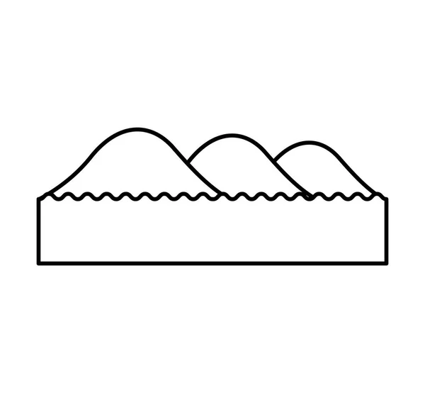 Montaña con emblema del lago icono aislado — Archivo Imágenes Vectoriales