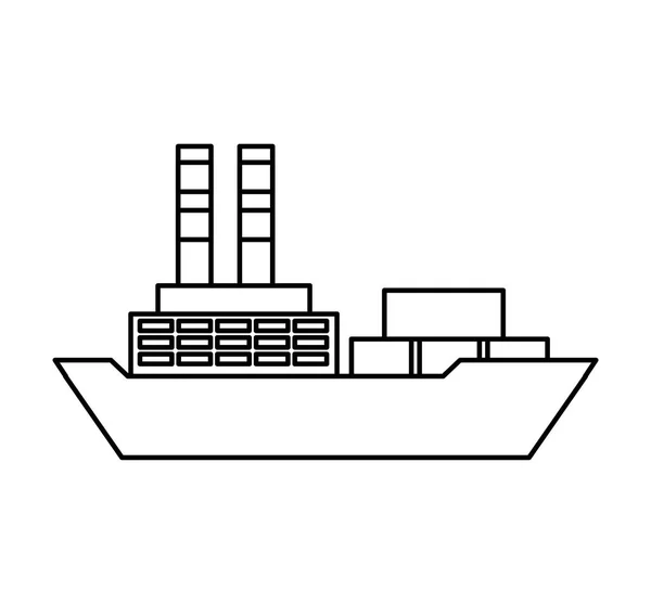 Nákladní loď izolované ikona — Stockový vektor