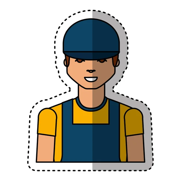 Mechanic avatar character icon — Stock Vector