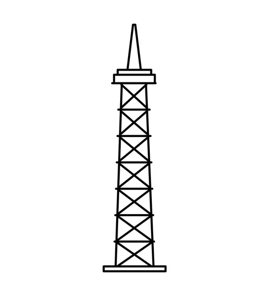 Refinando torre planta ícone isolado —  Vetores de Stock