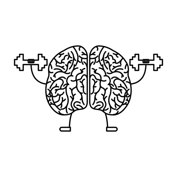 Cerebro humano kawaii carácter — Vector de stock