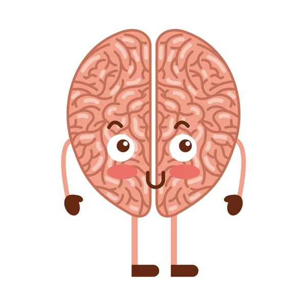 Cerebro humano kawaii carácter — Archivo Imágenes Vectoriales