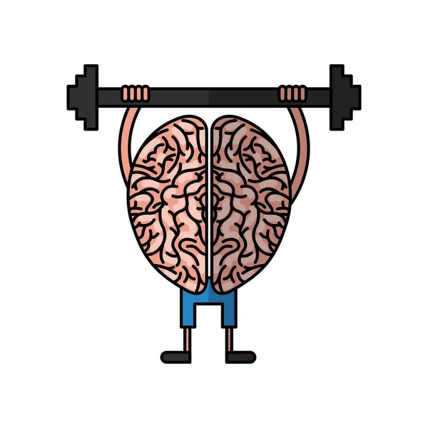 Cerebro humano kawaii carácter — Vector de stock