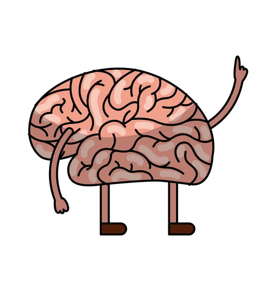 Mozek člověka kawaii charakter — Stockový vektor