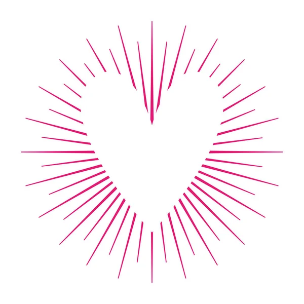 Hjärta kärlek dekoration ikonen — Stock vektor