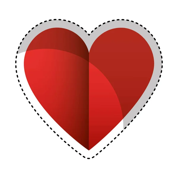 Szív szerelem dekoráció ikon — Stock Vector