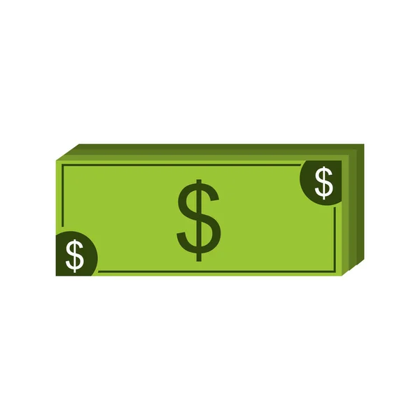 Bill dollár elszigetelt ikon — Stock Vector