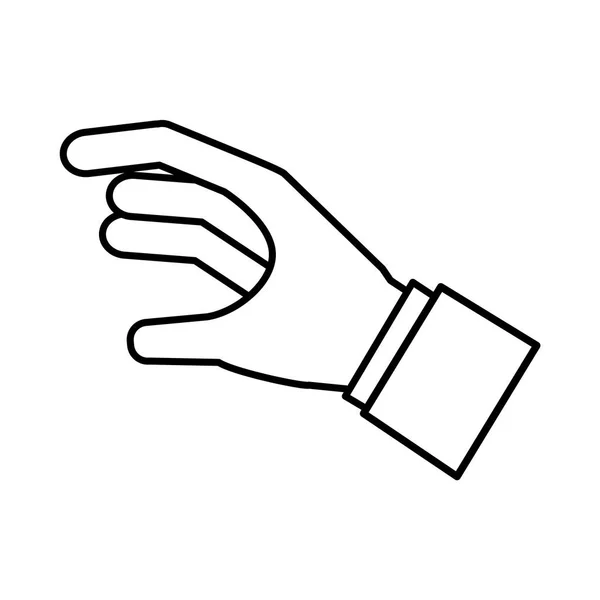 Menselijke geïsoleerde handpictogram — Stockvector