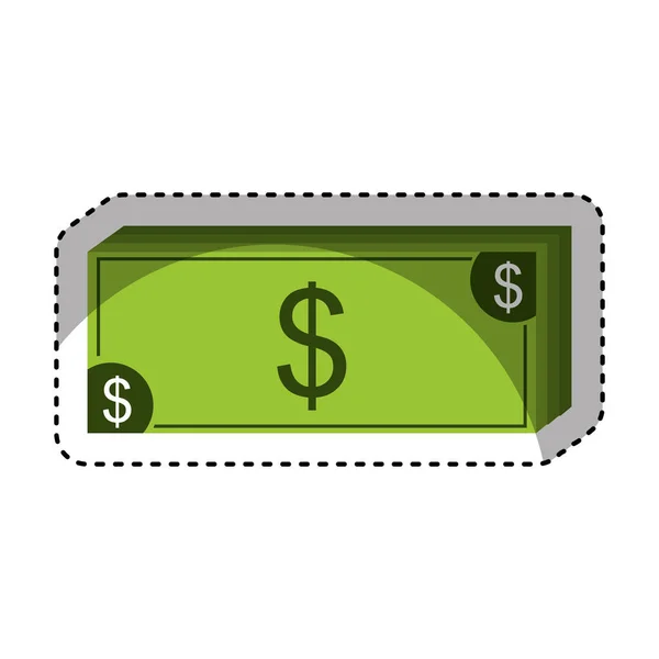 Bill dollar geïsoleerde pictogram — Stockvector