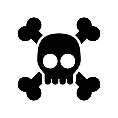 Hacker kafatası uyarı izole simgesi