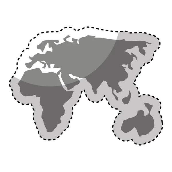 Planeta mundo mapa ícone — Vetor de Stock
